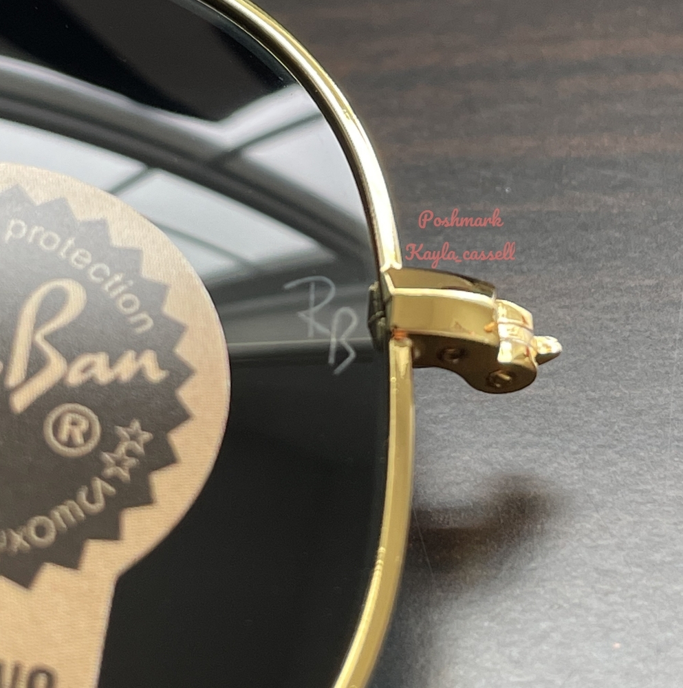 Ray-Ban Aviator Black Lenses RB3025 Gold Frame New - Picture 8 of 17